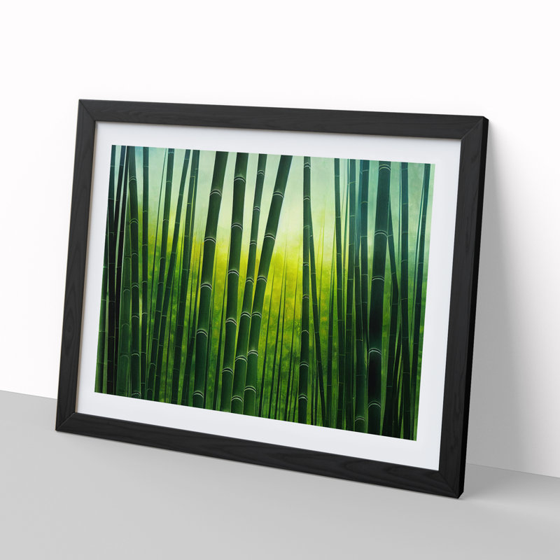 Cute Bamboo Forest - Framed Print, Black, 46cm H x 64cm W x 2cm D