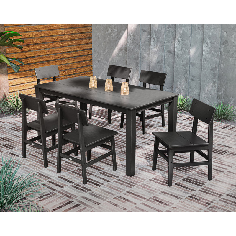 Ensemble de table de salle à manger 7 pièces POLYWOOD x AllModern Chair, Noir