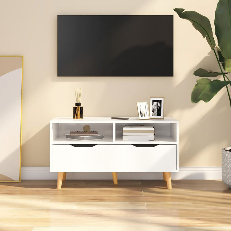 Jaimi TV Stand, High Gloss White