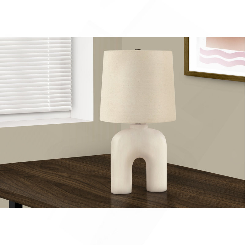 Lighting, Table Lamp, Cream Resin, Beige Shade, Modern