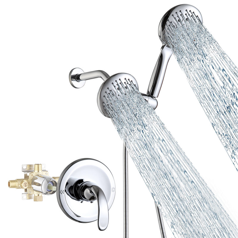 Robinet de douche avec valve brute, Chrome