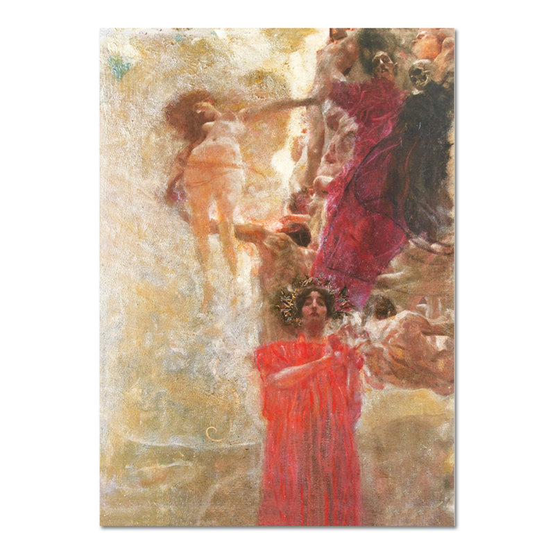Composition For Medicine by Gustav Klimt - No Frame Painting on Glass, 95cm H x 65cm W