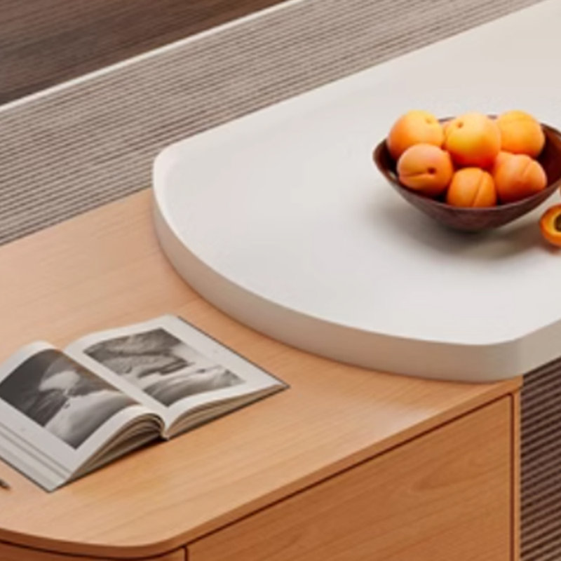 Table basse en bois massif design sens Design, Blanc / bois noueux