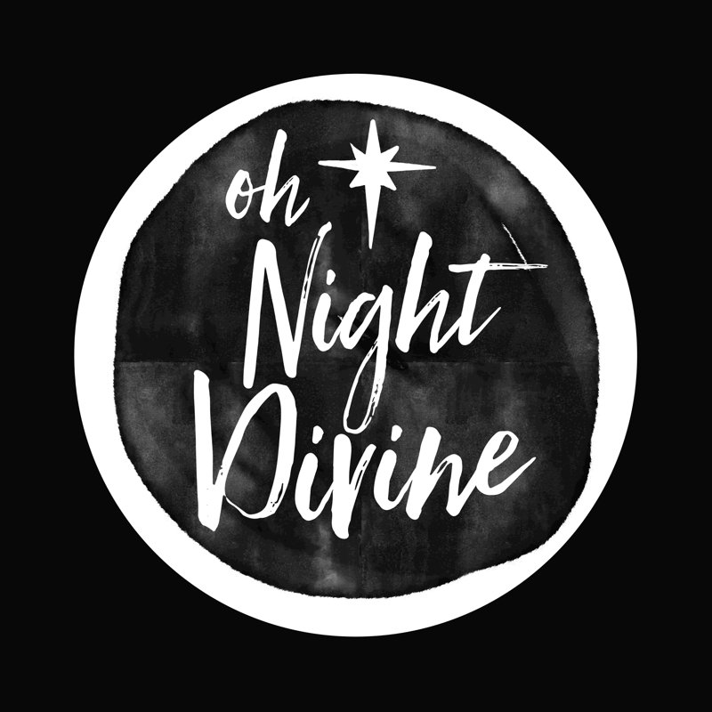 «Oh Night Divine», art textuel sur toile tendue, H 20 po x l 20 po