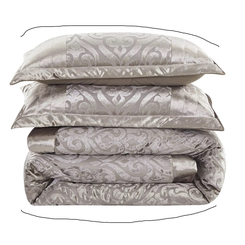 Wanship Polyester Bedspread with Pillow Shams, Mink, Double Quilt + 2 Standard Shams