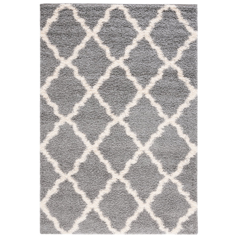 Tapis à poil long en tissu performance à motif géométrique Alonnah, Rectangle 4 pi x 6 pi