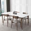 Table de salle à manger en bois massif blanc et brun noisette rectangulaire + bois massif-597142379