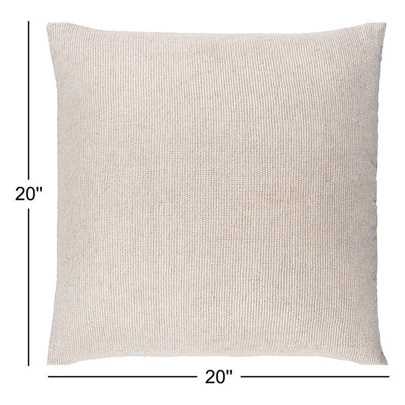 Housse de coussin Arlington, Housse de coussin seulement - sans insert, Crème, crème, 20 po X 20 po