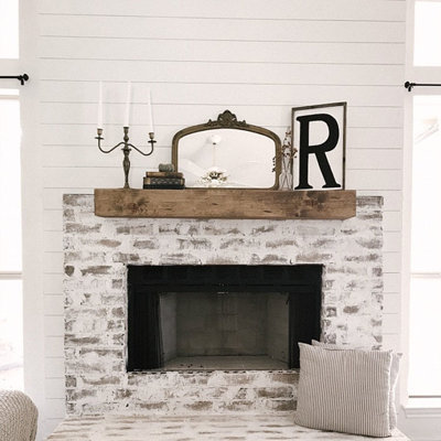 Midwood Hand Carved Rustic Pro Fireplace Mantel Shelf