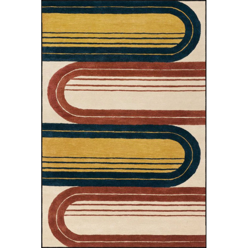 Striped Colorful Creative Decorative Washable Carpet, Runner 3'4" x 9'11"