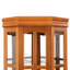 Armoire de coin en chêne avec formation de 5 tablettes et éclairage Curio à 5 tablettes, texture chêne-1653831127-1653831113