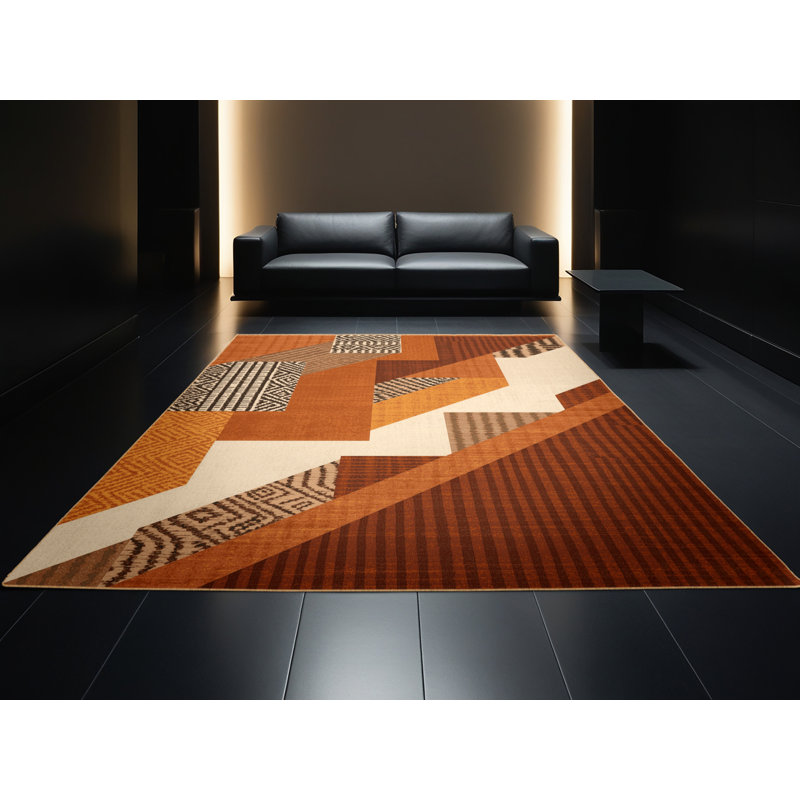 Tapis moelleux moelleux d'inspiration mondiale Barclay - reliure brun clair, 2x3