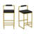 Modern Velvet Counter Height Bar Stools With Low Backrest Set Of 2 Upholstered Dining Stools For Kitchen Island-1702371826