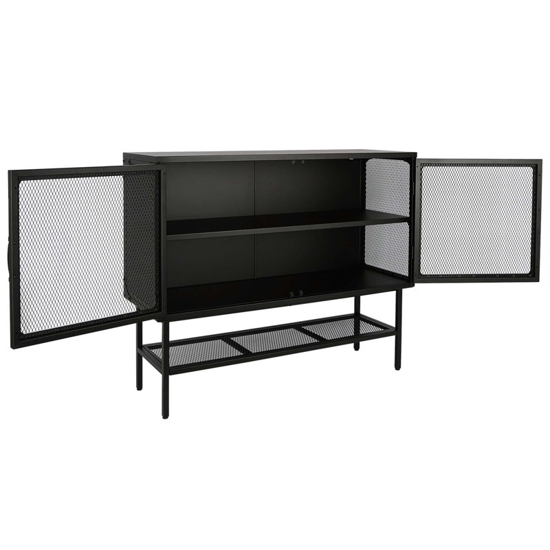 Console de porte avec porte grillagée, porte réglable et tablette anti-basculement