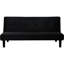Lit convertible moderne noir sans accoudoirs avec un design, une texture lisse et un revêtement en velours doux, un capitonnage biscuit et un support