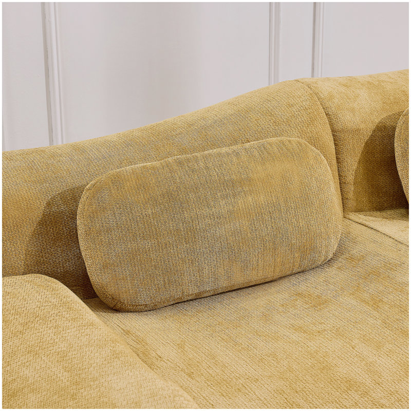 Combinaison modulaire, forme de joint en bambou, fauteuil, très grande compression et assise profonde en chenille 3 + 1 places (avec 3 coussins)