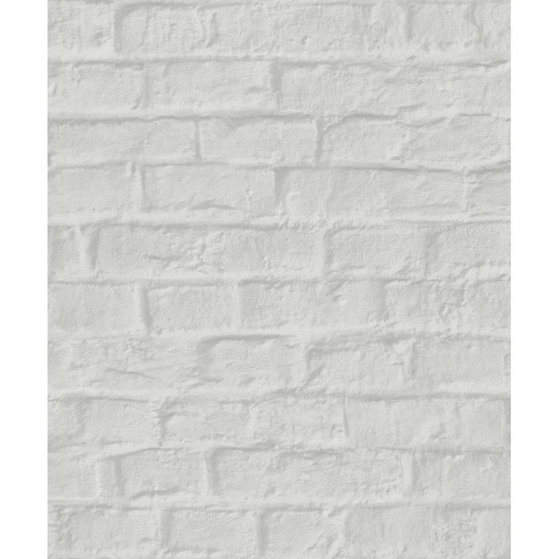 Loudoun Exposed Brick Design 10.05m x 53cm Wallpaper Roll, Greige