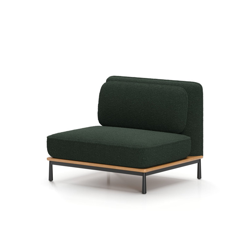 Arc Armless Chair, Wool Roll H3219-7A, Natural Oak