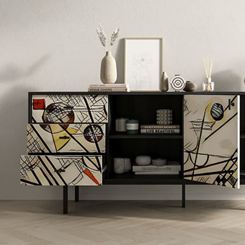 Buffet artistique peint