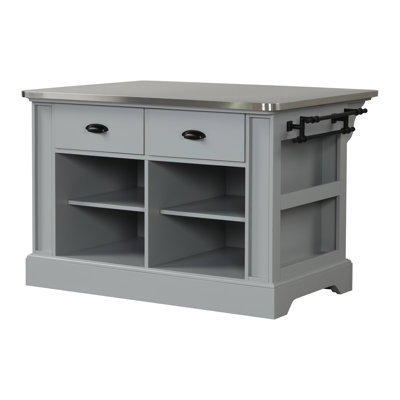 Kitchen Island, Gray Finish