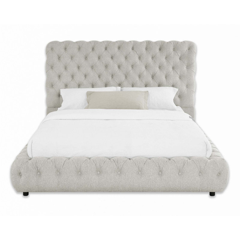 Tête de lit tapissier 1pc, Gris, Grand