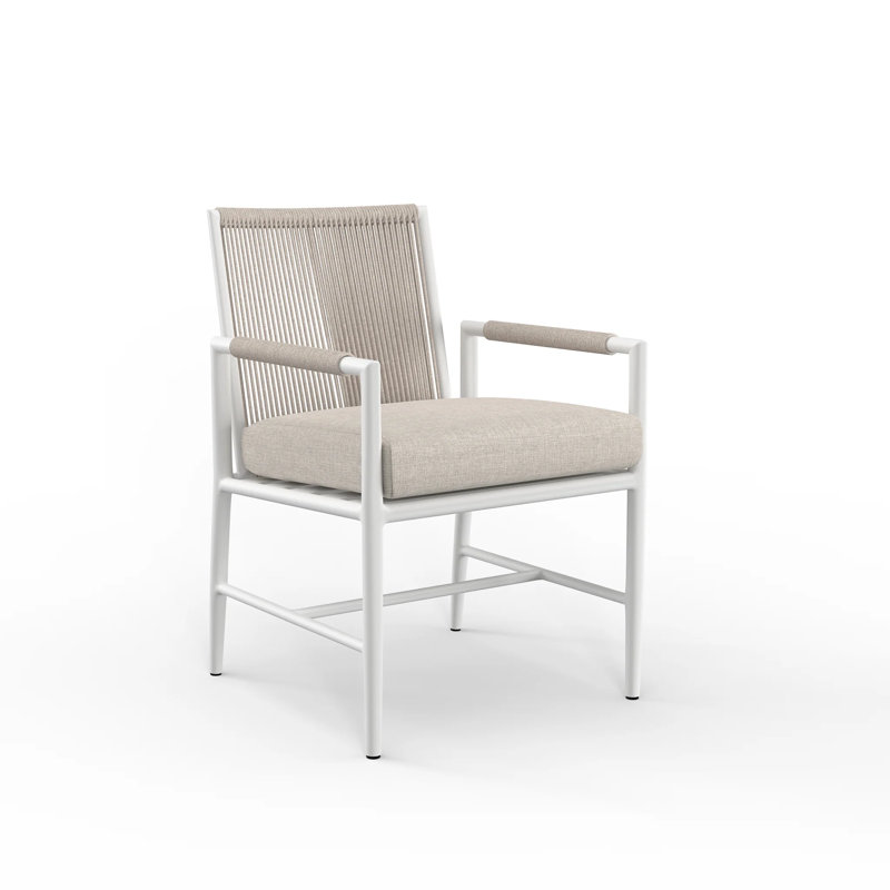 Sabbia Outdoor Dining Armchair, Echo Ash Sunbrella®