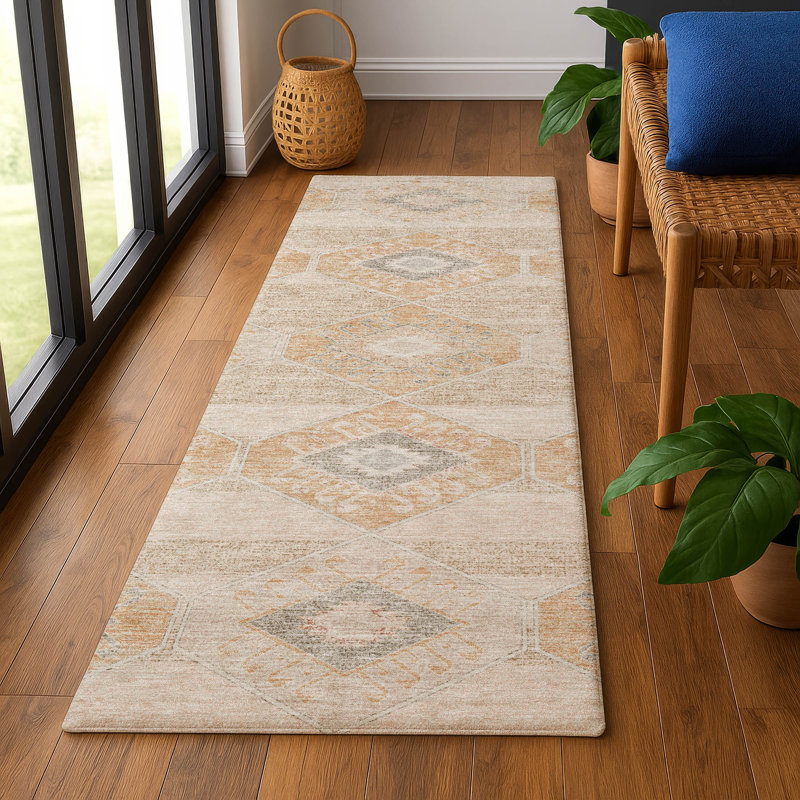 Premium Machine Washable Xamiera AMF1857 Aztec Rug, Runner 2'3" x 7'6"