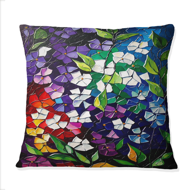 Coussin décoratif imprimé floral Bright Blossoming Minimal Wildflowers VI