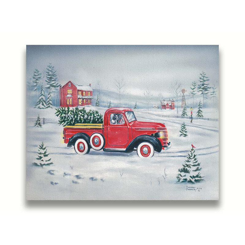 Noël champêtre par Robert Andrea, H 16 po x l 20 po x P 1,5 po, Non, Toile