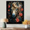 Futur portrait de cheval en fleurs - cheval, art mural, salon