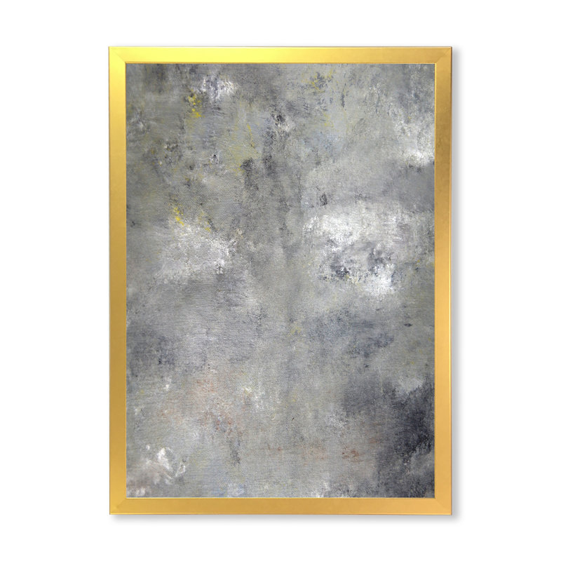 Art moderne gris et bleu II 2FDP47751, H 36 po x l 24 po x P 1 po, Toile avec cadre doré