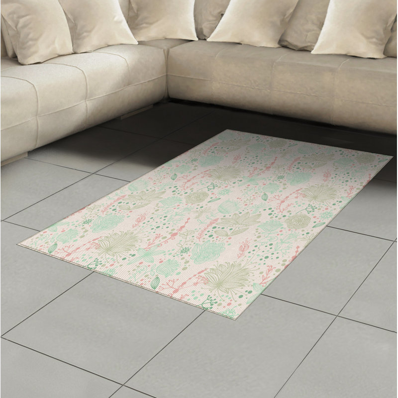 Tapis décoratif floral à haute densité en fibres de polyester, Rectangle— 4 pi x 5 pi 8 po