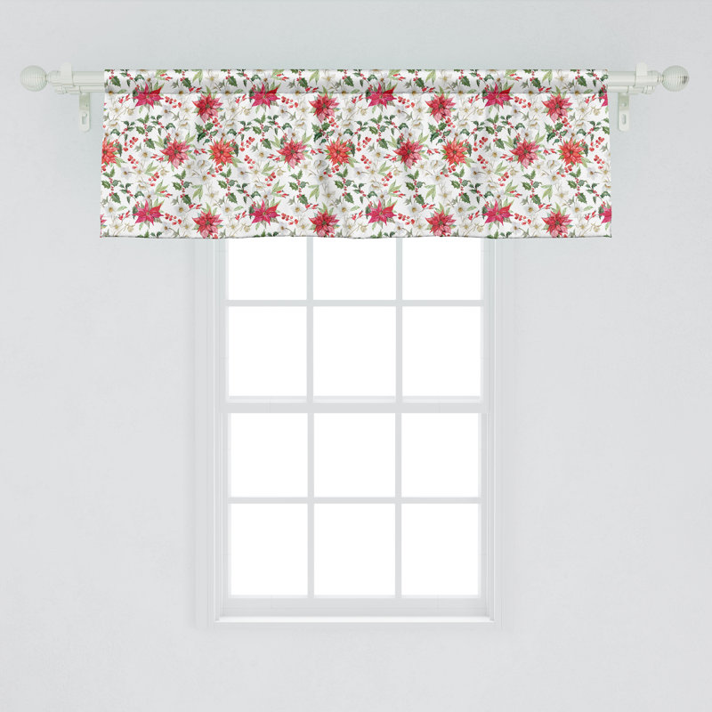 Cantonnière Ambesonne, lot de 2 poinsettias Rowan, L 54 po x L 18 po