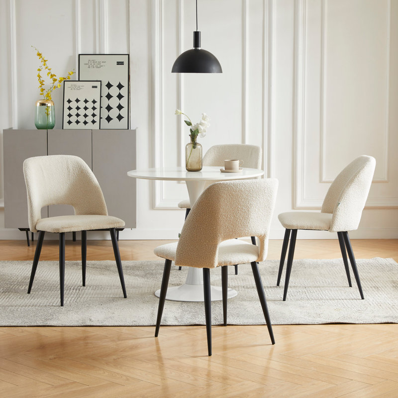 Ensemble de 4 chaises d'appoint de salle à manger Jonko, Beige