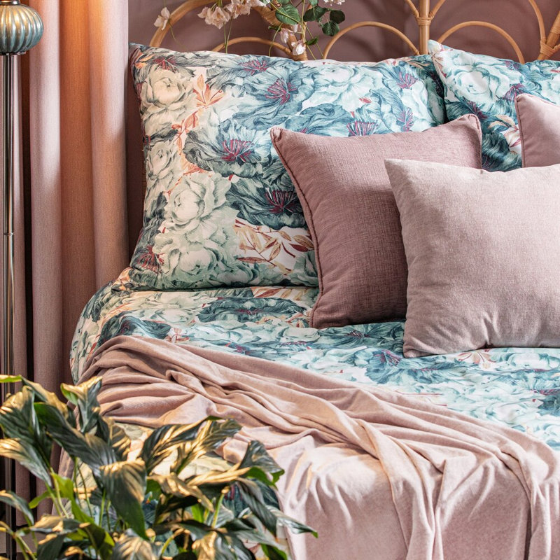 Cotton Floral Duvet Cover with Pillowcases