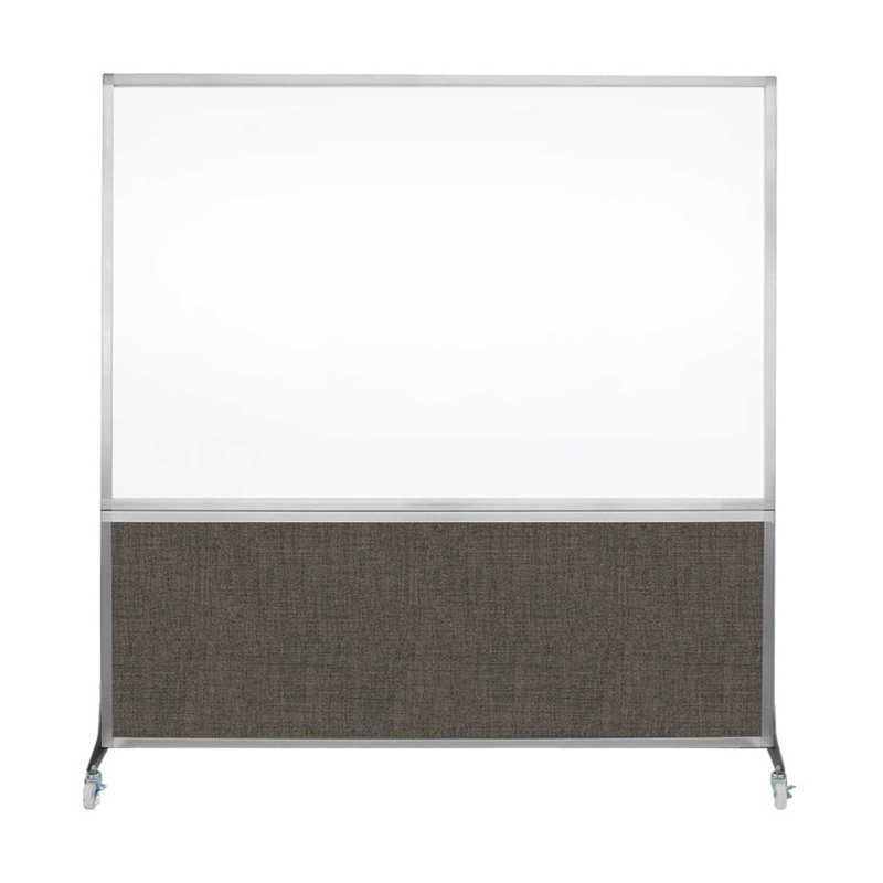 Tableau blanc mobile 6 'de haut DivideWrite, Moka, H 72 po x l 72 po, Argent