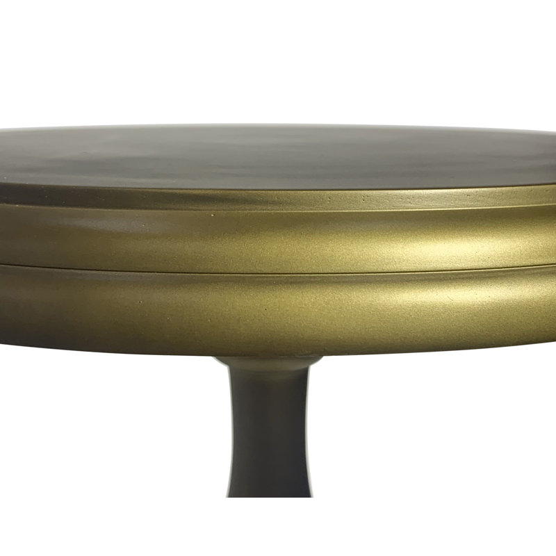 Elegant Gold 18.5" Round Accent Table with Durable Aluminum Pedestal Base