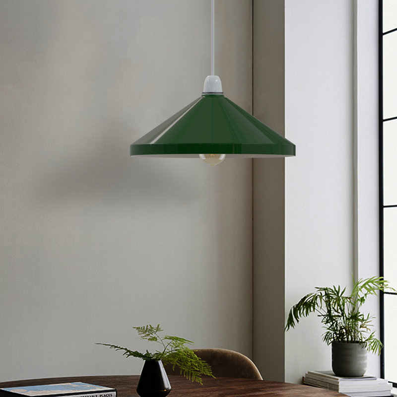 19cm H Metal Cone Lamp Shade ( Screw On ), Green