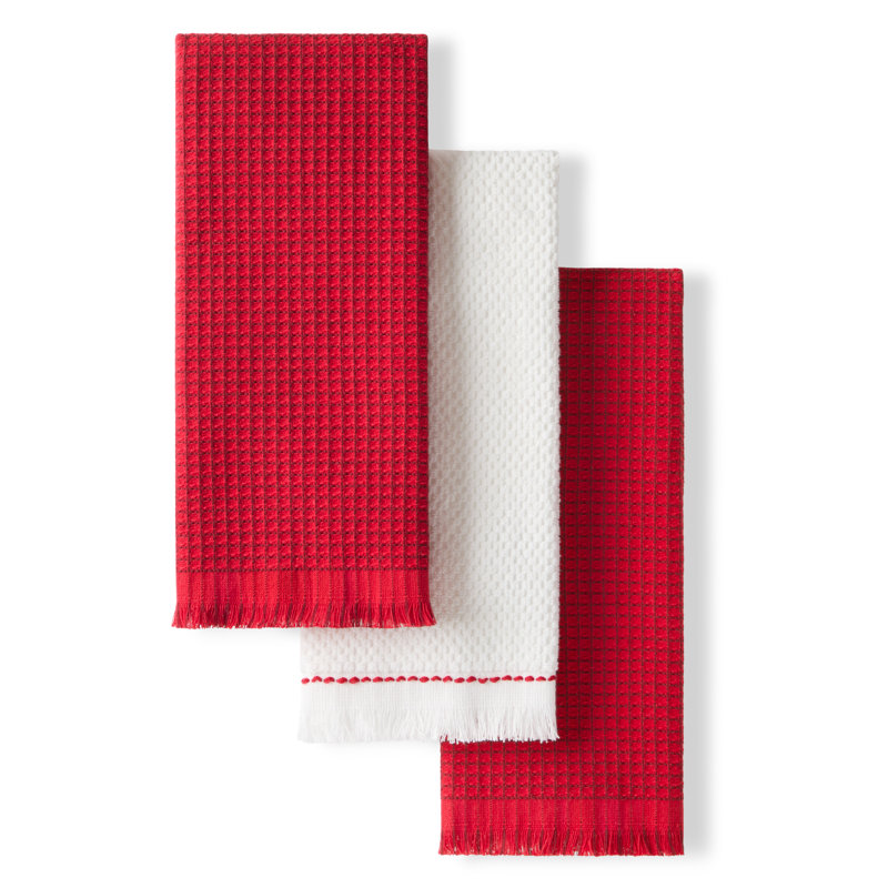 GOURMET SERIES Cotton Waffle Linen Set, Passion Red