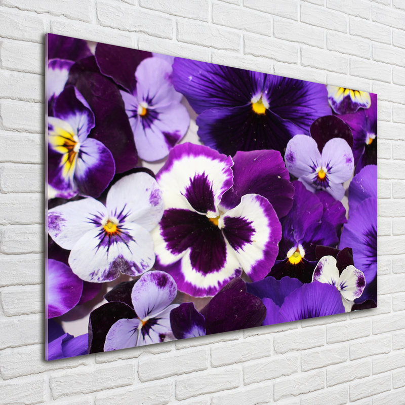 Pansies - No Frame Print on Glass