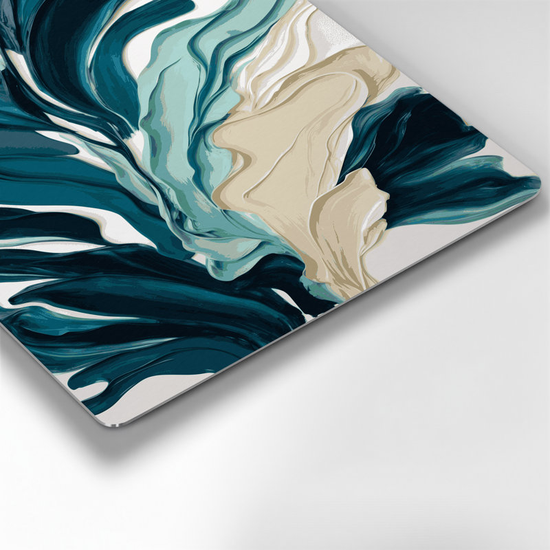 «Lyrical Abstraction 87», art mural en métal gris, H 20 po x l 30 po