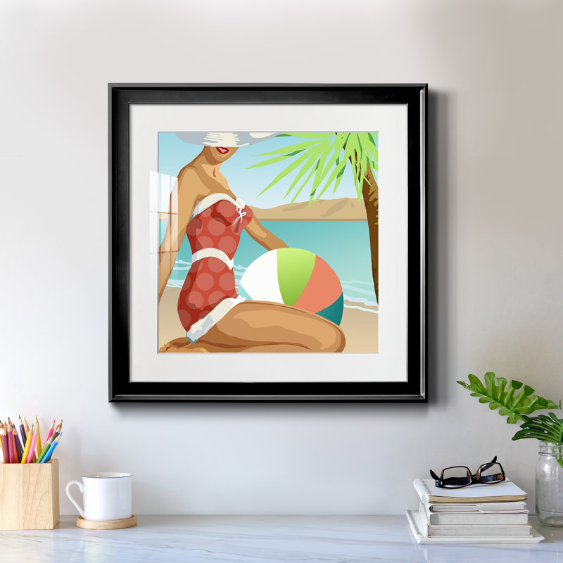 Beach Beach I - peinture encadrée, H 17,5 po x l 17,5 po x P 1,5 po, Noir