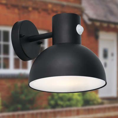Satin Black 1 - Bulb Hardwired Outdoor Wall Lantern