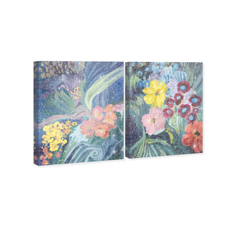 Spring Motion Set Canvas Abstract Print by Oliver Gal, Black Frame, 16 x 20, 40"H x 32"W, Gallery Wrapped
