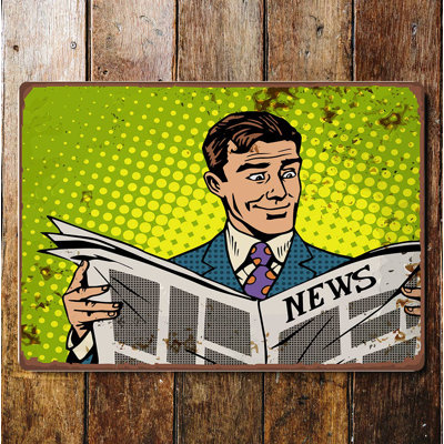 Pop News Paper Reading Man Wall Décor