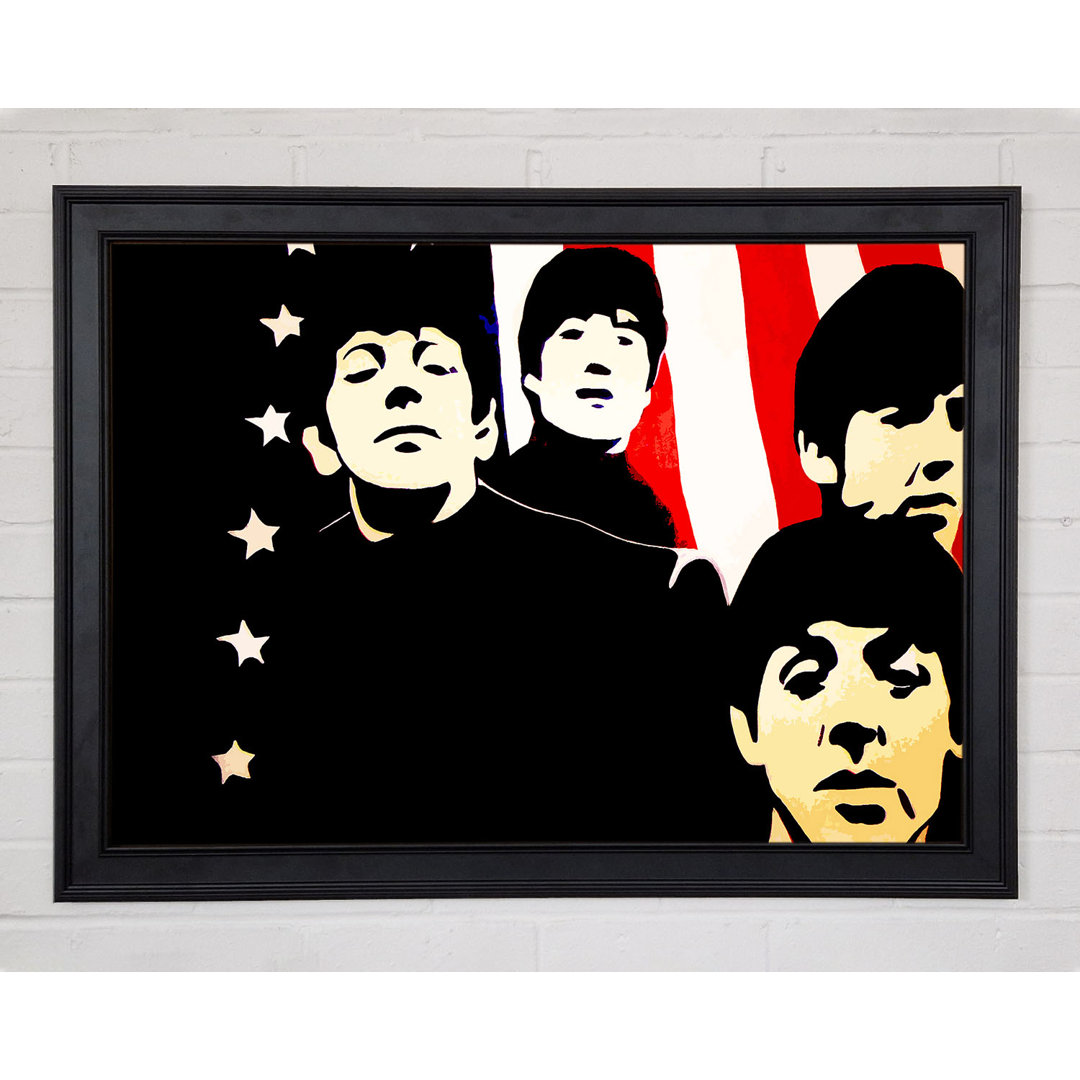 The Beatles American Flag - Einzelne Bilderrahmen Kunstdrucke