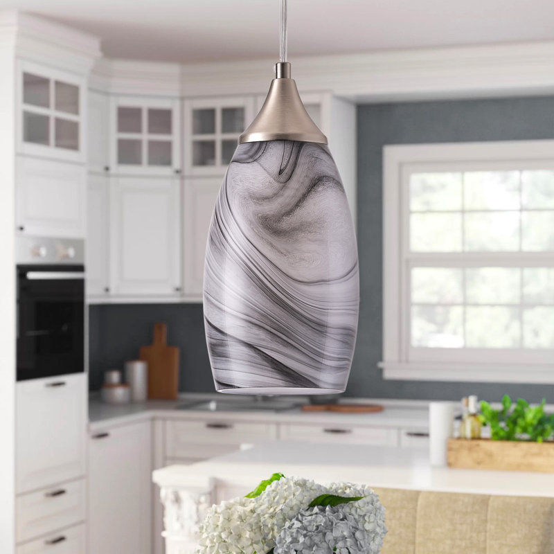 Luminaire suspendu en pot 1 lumière Guthfast, gris