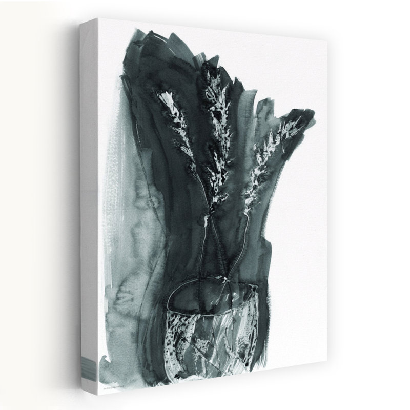 Blé en pot, art contemporain abstrait, H 36 po x l 24 po