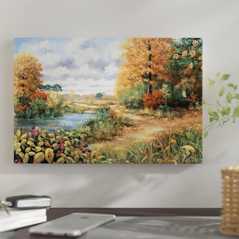 « automne time », impression sur toile, H 8 po x l 12 po x P 0,75 po, Pas de tapis, Toile tendue