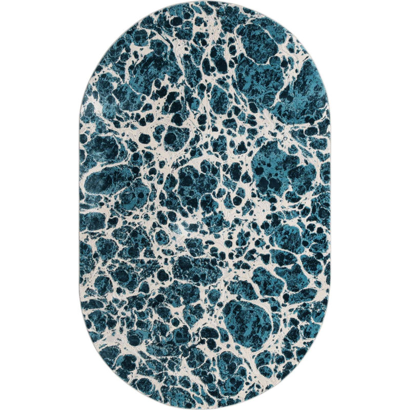Tapis bleu Brevoort, Ovale 5 pi x 8 pi
